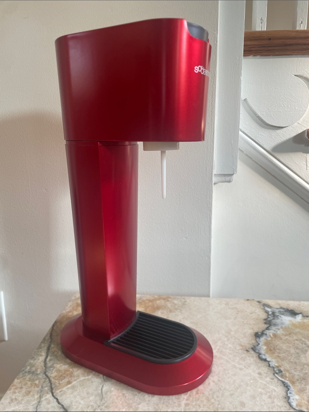 Red SodaStream Genesis Home Sparkling Drink Maker